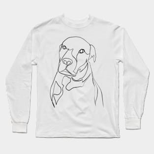 Beautiful dog one line art Long Sleeve T-Shirt